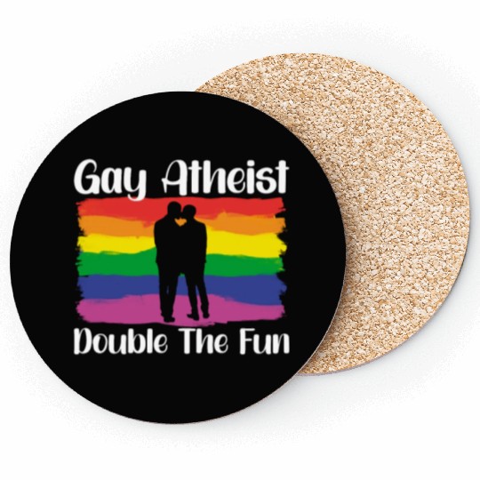 Gay LGBTQ Atheist Atheism Anti Religion Securalism Coasters