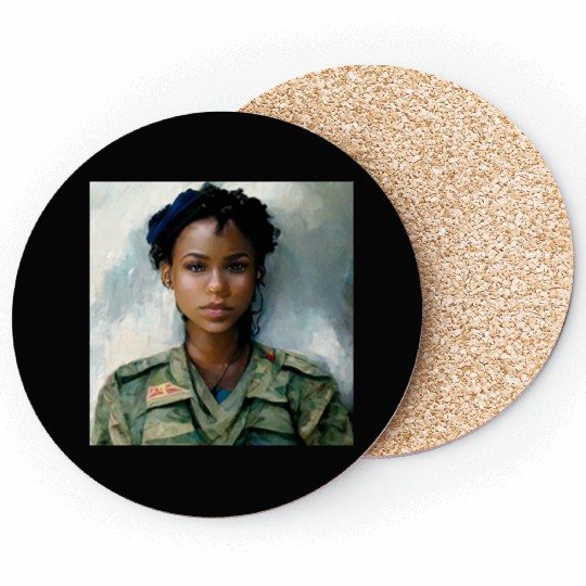Beautiful US army combat medic painting Coasters