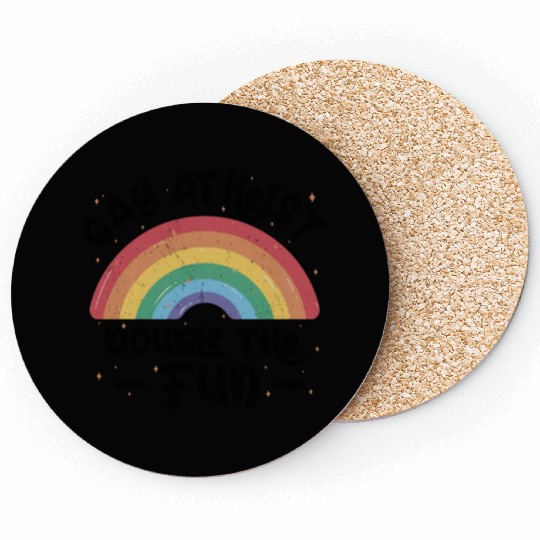 Gay LGBTQ Atheist Atheism Anti Religion Securalism Coasters