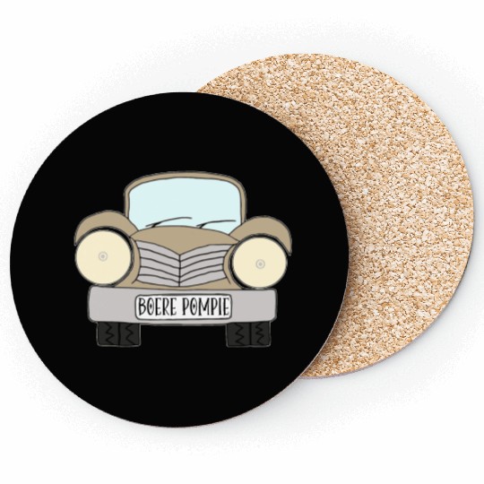 Old Car Khaki Boere Pompie Afrikaans Coasters