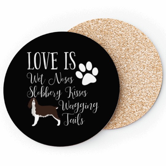 English Springer Spaniel I Love My Dog Coasters