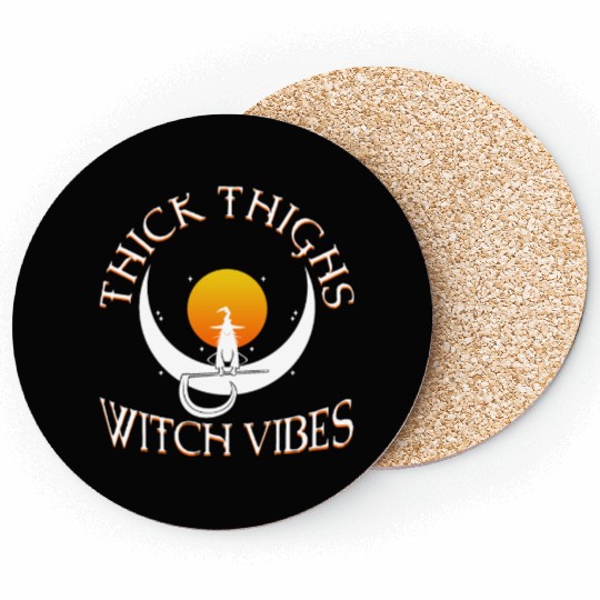 Thick Thighs Witch Vibes Coasters