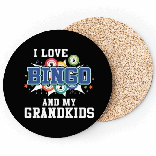I Love Bingo And My Grandkids Funny Bingo Coasters