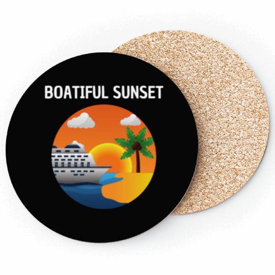 Boatiful Sunset Cruise Vaction Ship Mardi Gras Coasters