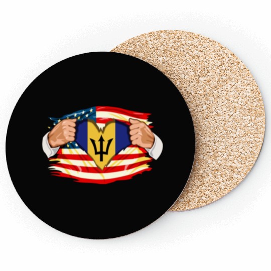 Barbados Who Live in America Barbadoan Flag Coasters