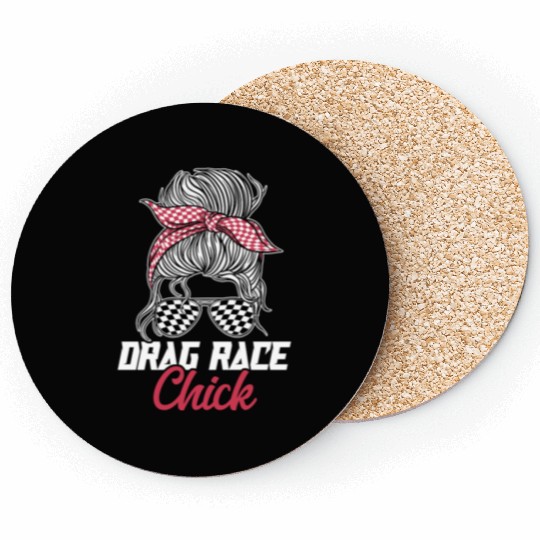 Racing Race Sunglasses Girl Drag Coasters
