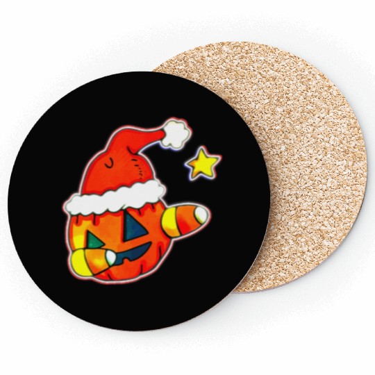 Jack O Lantern Dabbing Christmas Coasters