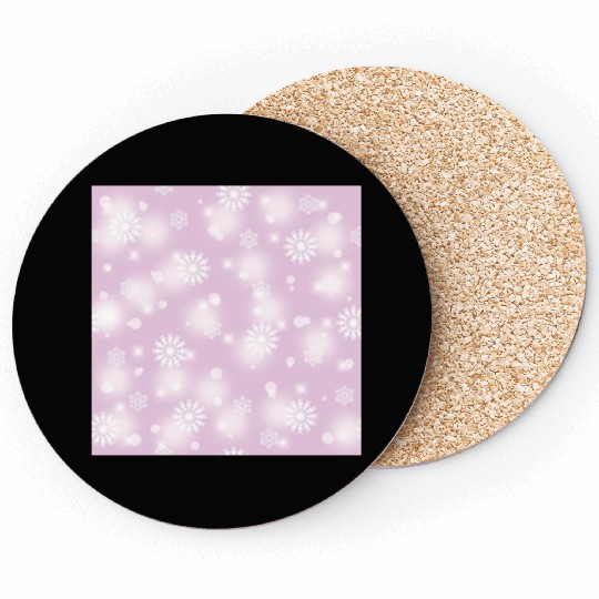 Violet Snowflakes Pattern Coasters