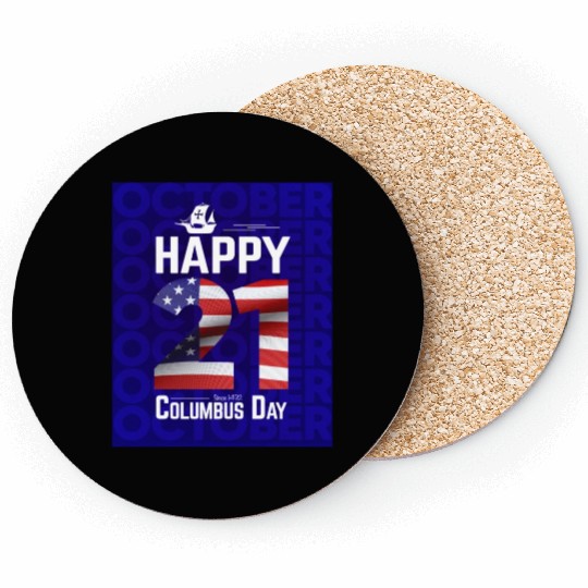 Columbus Day Since 1492 Christopher Columbus Coasters