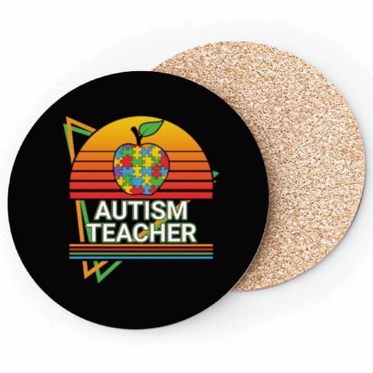 Autism Teacher Retro Coasters
