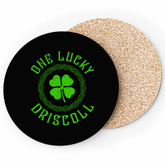 One Lucky Driscoll Irish Family Four Leaf Clover Coasters