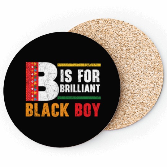 B Is For Brilliant Black Boy Black History Month Coasters