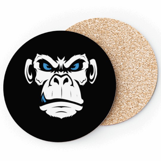 Monkey Head Angry Monkey Face Coasters