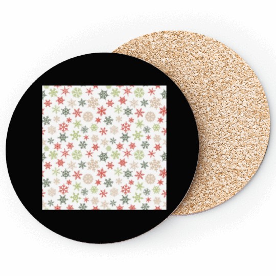 Modern Snowflakes Pattern Coasters