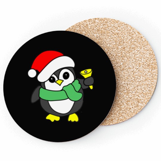 penguin ringing bell Coasters