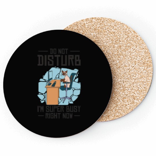 Working Busy Cat Employee Cat Owner Worker Coasters