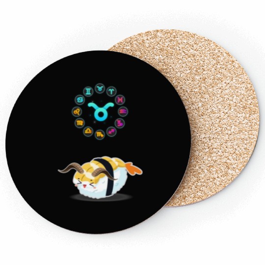 Japanese Sushi Funny Taurus Zodiac Sushi Lover Pun Coasters