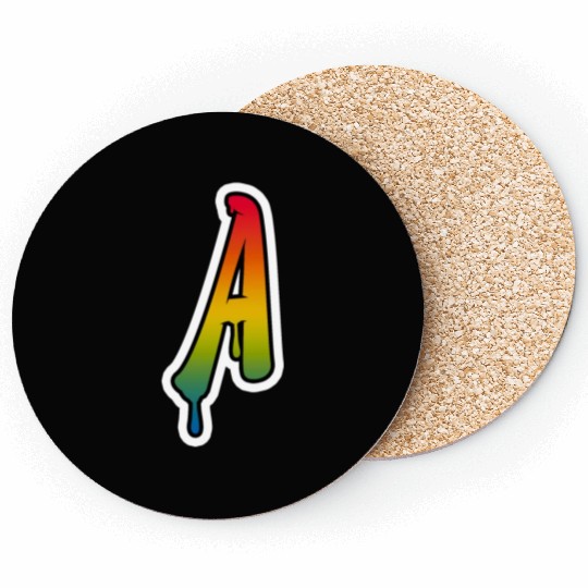 Letter A Graffiti Lettering Alphabet Monogram Init Coasters