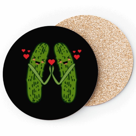 Sweet Couple Pickle Coasters