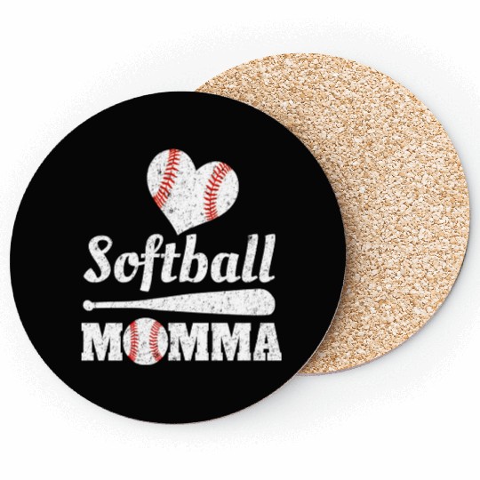 Softball Momma Mother's Day Ball Sports Mom Mommy Coasters