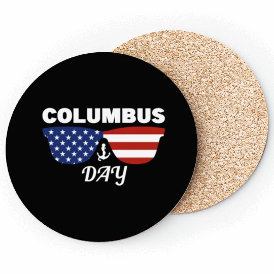Columbus Day Glasses America Coasters