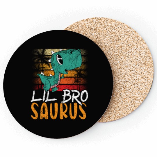 Lil Bro Saurus Best Bro Ever Brotherhood Dinosaur Coasters
