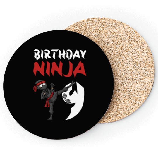 Birthday Party 9 Years Old Japanese Ninja Birthday Coasters