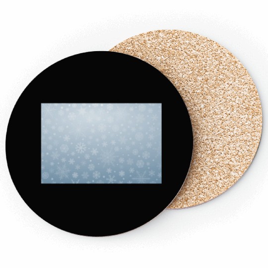 Abstract Blue Snowflakes Pattern Coasters