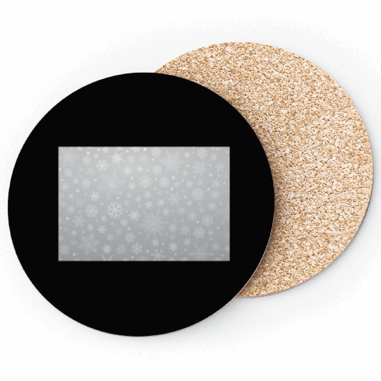 Abstract Grey Snowflakes Pattern Coasters