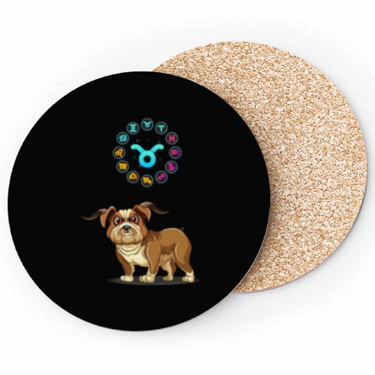 Funny Dog Lover Horoscope Taurus Zodiac Sign Cool Coasters