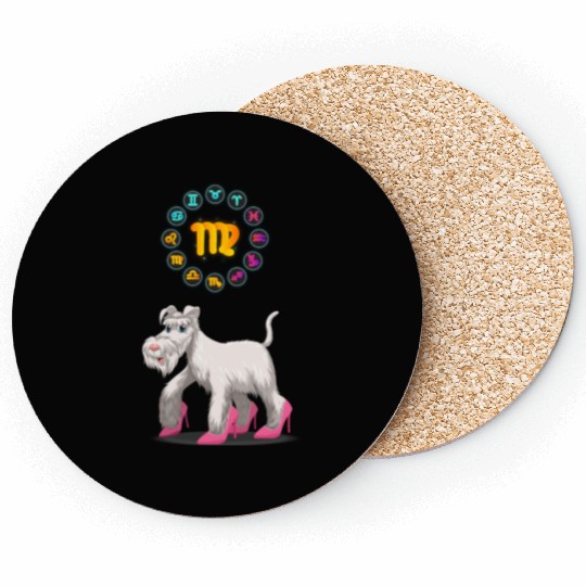 Funny Dog Lover Horoscope Virgo Zodiac Sign Cool Coasters