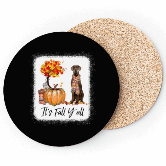 It's Fall Y all Great Dane Dog Lovers Thanksgiving Coasters