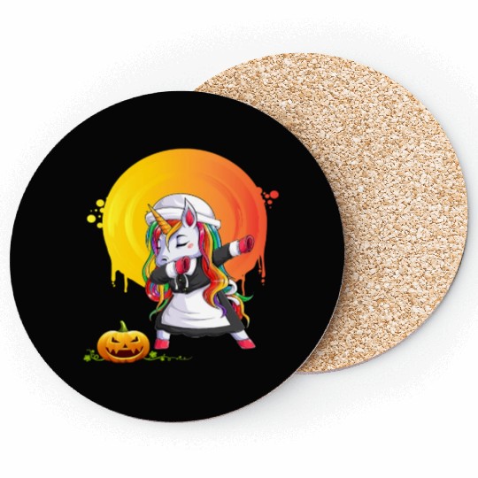 Halloween Unicorn Pony Magical Fantasy Dabbing Coasters