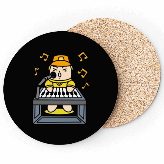 Boy singing with electric piano Coasters