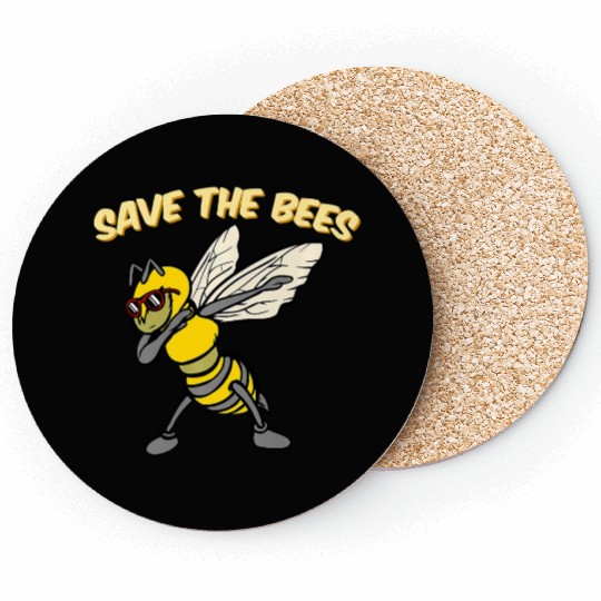 Save The Bees Coasters Dabbing Bumblebee Bee Earth Pl