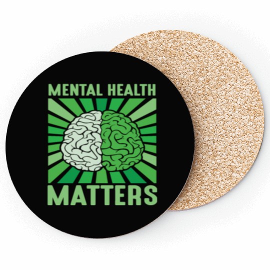 Mental Health Matters Brain Awareness Vintage Coasters