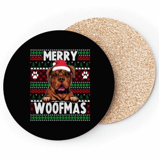 Bordeaux Great Dane Christmas Lights Pet Lovers Xm Coasters