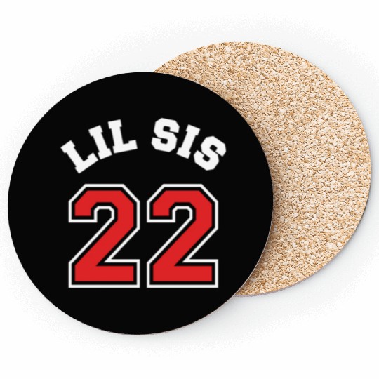 Lil Sis 2022 Little Sister Baby Family Birth Child Coasters