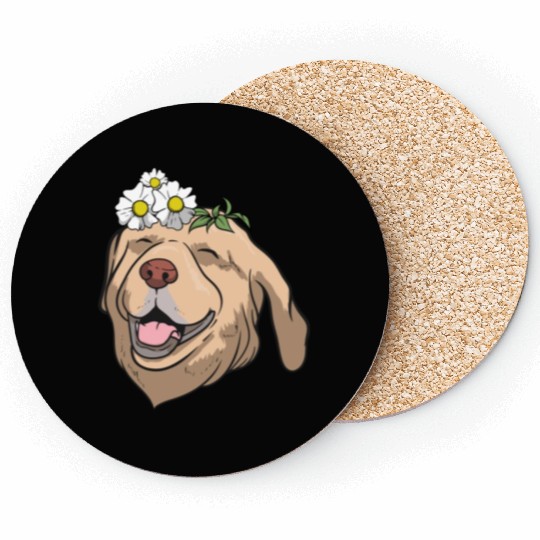 Dog Labrador Flower Coasters
