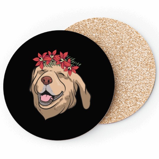 Dog Labrador Flower Coasters