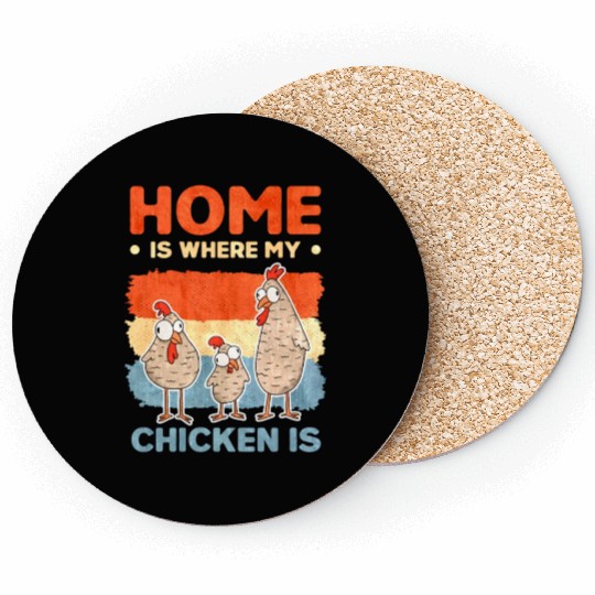 Chickens Home Farmer Chicken Coasters