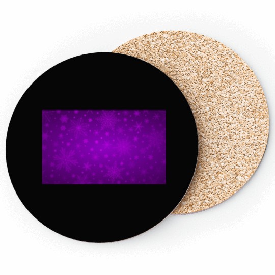 Beautiful Purple Snowflakes Pattern Coasters