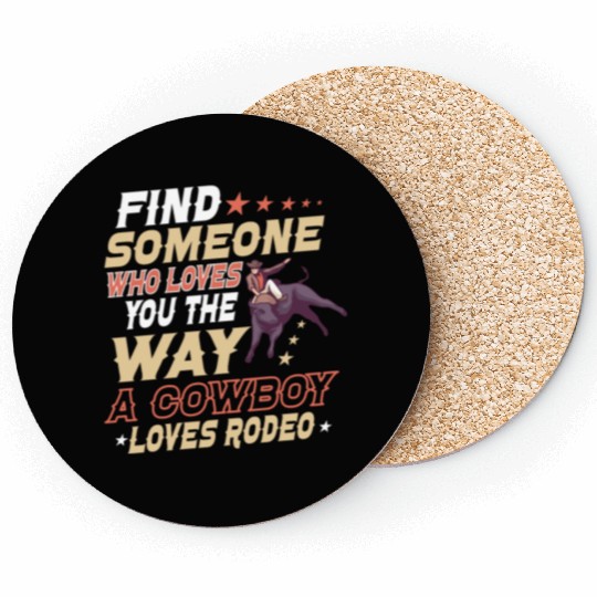 Rodeo Bull Riding Livestock Show Farmer Cattle Coasters