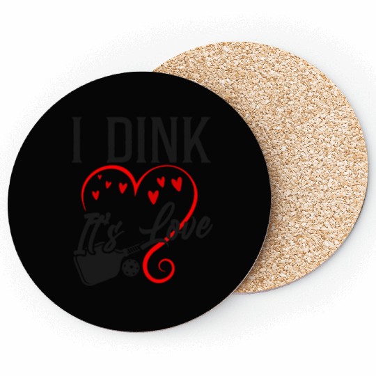 Pickleball Pun Heart Valentines Coasters