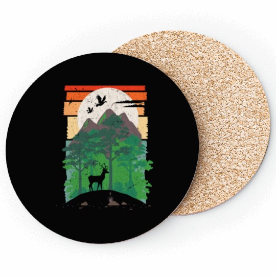 Deer Forest Outdoor Nature Animals Coasters