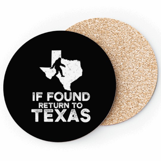 Funny Bigfoot If Found Return To Texas Map Design Coasters
