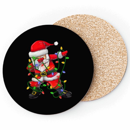Dabbing Santa Coasters for Boys Girls Christmas Tree
