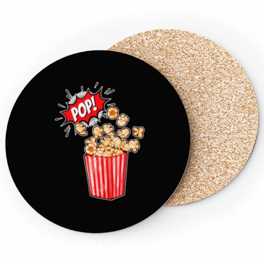 Retro Movie Popcorn Lover Coasters