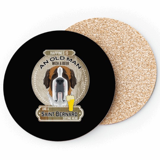 Saint Bernard Dad Beer Lover Coasters