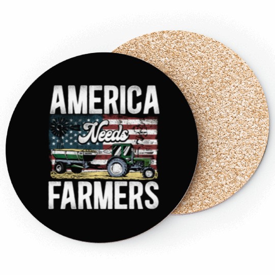 Farming Farmer Tractor Vintage Us Coasters